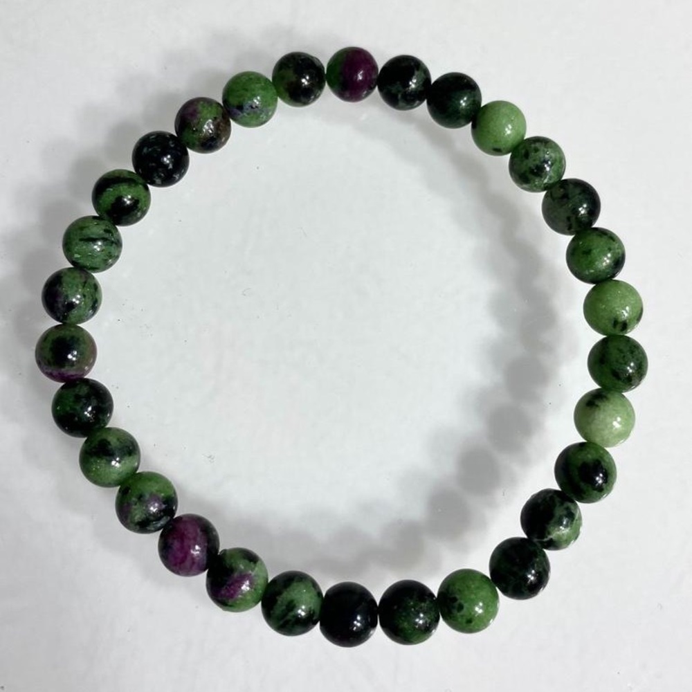 Natural Ruby Zoisite Bead Bracelet - image 1